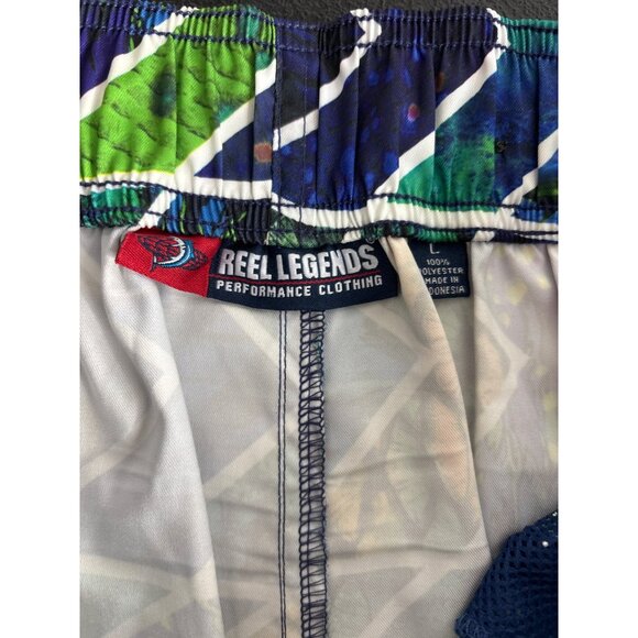 Reel Legends Performance Wear Men's Colorful Geo Board Shorts Size L - Picture 8 of 8